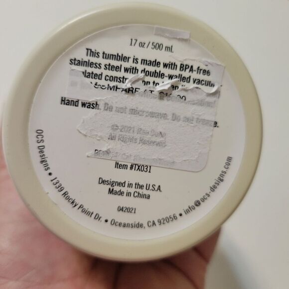 NEW STAINLESS STEEL SLIDE BLACK CAT BEWARE RAE DUNN INSULATED TUMBLER CUP NWT - Picture 3 of 8